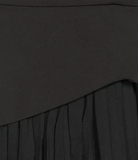 Sam Edelman Tailored Crepe Woven Chiffon Pleated Skirt Sheath Mini Dress