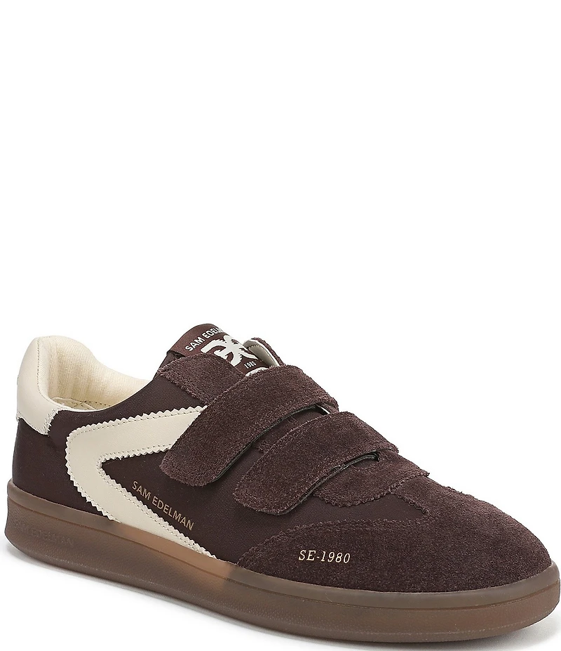 Sam Edelman Talia Gum Sole Fabric and Suede Dual Strap Street Sneakers