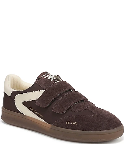 Sam Edelman Talia Gum Sole Fabric and Suede Dual Strap Street Sneakers
