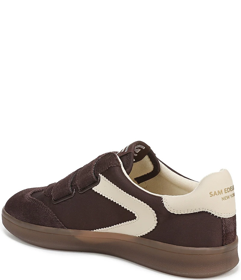 Sam Edelman Talia Gum Sole Fabric and Suede Dual Strap Street Sneakers