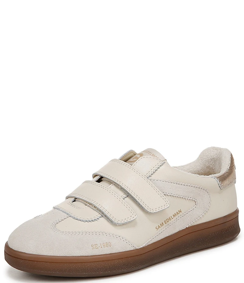 Sam Edelman Talia Leather Suede Street Retro Dual Strap Gum Sole Sneakers