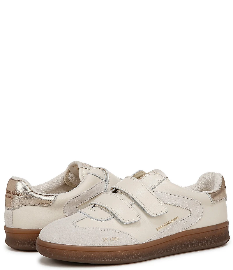 Sam Edelman Talia Leather Suede Street Retro Dual Strap Gum Sole Sneakers