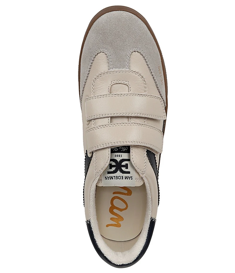 Sam Edelman Talia Leather Suede Street Retro Dual Strap Gum Sole Sneakers