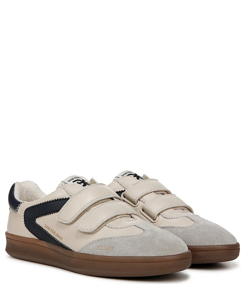 Sam Edelman Talia Leather Suede Street Retro Dual Strap Gum Sole Sneakers