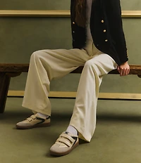 Sam Edelman Talia Leather Suede Street Retro Dual Strap Gum Sole Sneakers