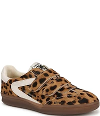 Sam Edelman Talia Gum Sole Leopard Print Calf Hair Dual Strap Street Sneakers