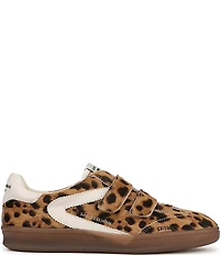 Sam Edelman Talia Gum Sole Leopard Print Calf Hair Dual Strap Street Sneakers