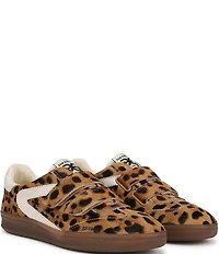 Sam Edelman Talia Gum Sole Leopard Print Calf Hair Dual Strap Street Sneakers
