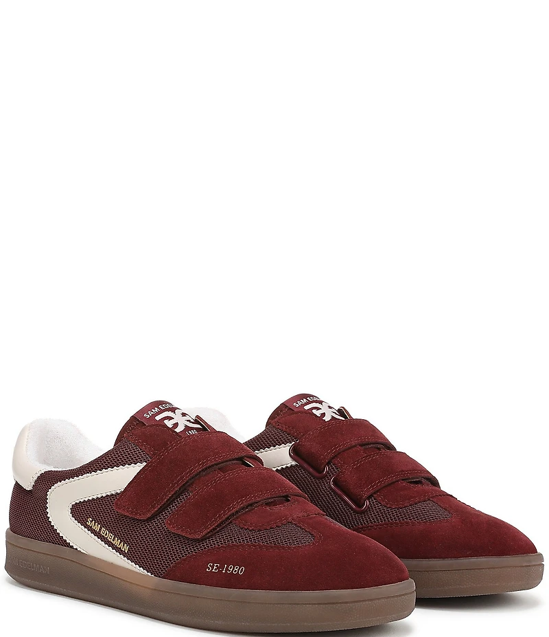 Sam Edelman Talia Gum Sole Mesh and Suede Dual Strap Street Sneakers
