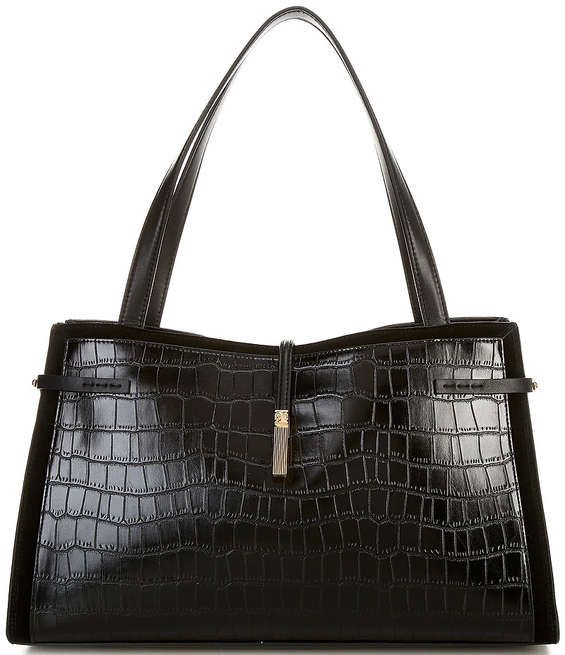 Sam Edelman Taylin Box Crocodile Embossed Tote Bag