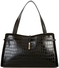 Sam Edelman Taylin Box Crocodile Embossed Tote Bag