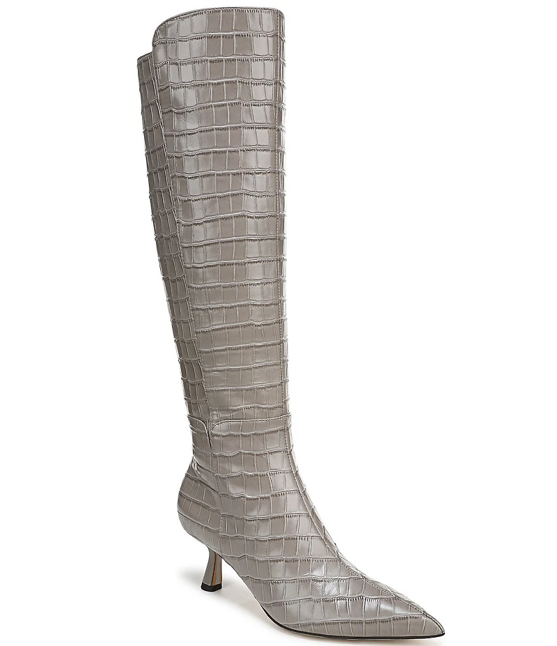 Sam Edelman Taylin Croco Embossed Leather Tall Dress Boots