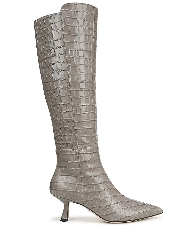 Sam Edelman Taylin Croco Embossed Leather Tall Dress Boots