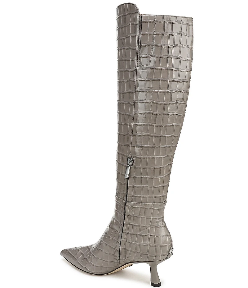 Sam Edelman Taylin Croco Embossed Leather Tall Dress Boots