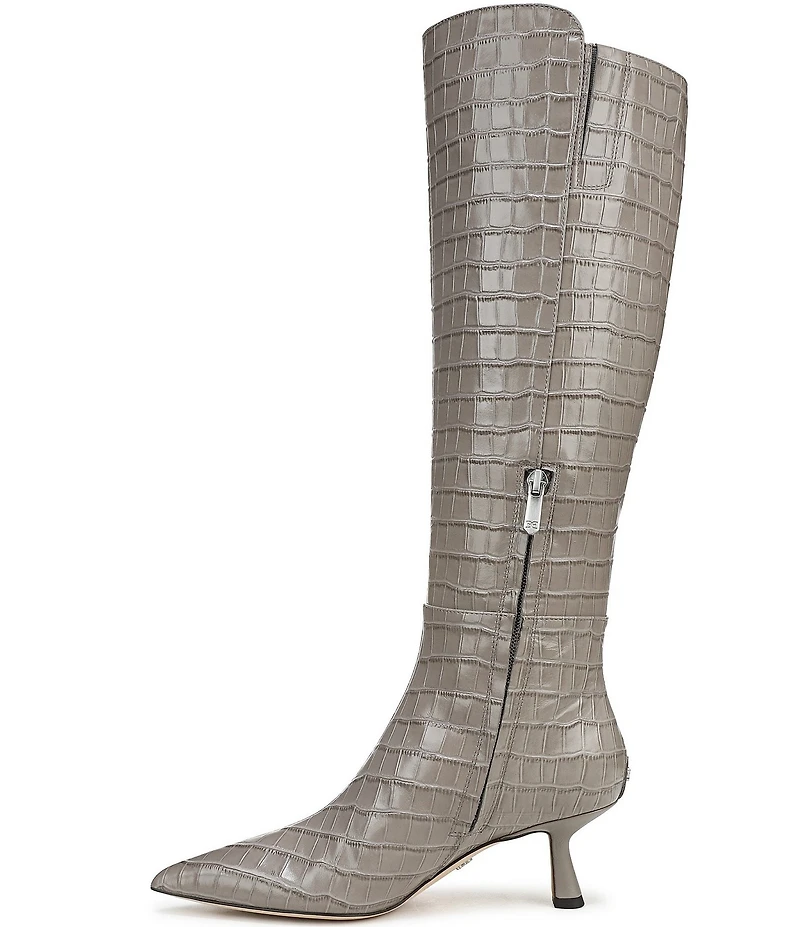 Sam Edelman Taylin Croco Embossed Leather Tall Dress Boots