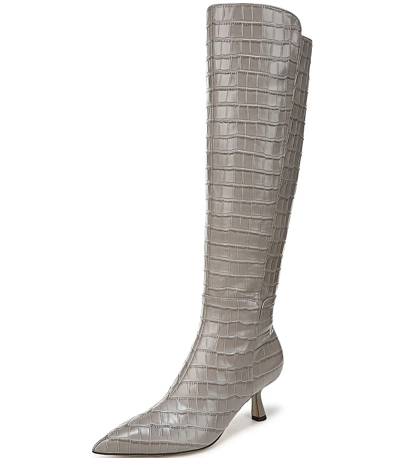 Sam Edelman Taylin Croco Embossed Leather Tall Dress Boots