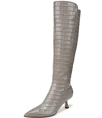 Sam Edelman Taylin Croco Embossed Leather Tall Dress Boots
