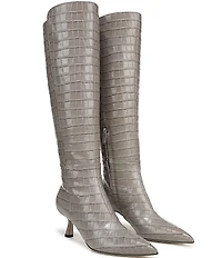 Sam Edelman Taylin Croco Embossed Leather Tall Dress Boots