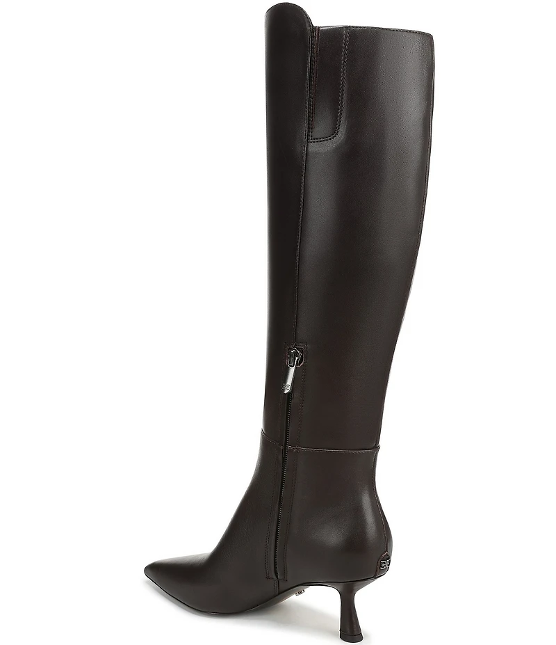 Sam Edelman Taylin Leather Kitten Heel Tall Dress Boots