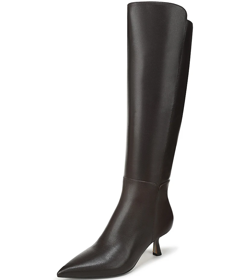Sam Edelman Taylin Leather Kitten Heel Tall Dress Boots