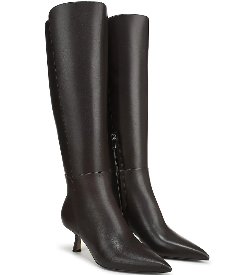 Sam Edelman Taylin Leather Kitten Heel Tall Dress Boots