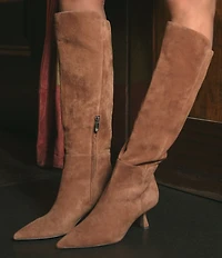 Sam Edelman Taylin Suede Kitten Heel Tall Dress Boots