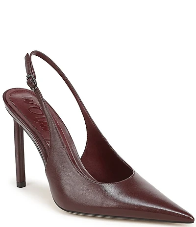 Sam Edelman Tegan Leather Pointed Toe Stiletto Slingback Pumps