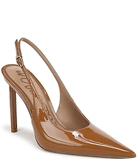 Sam Edelman Tegan Patent Leather Pointed Toe Slingback Stiletto Pumps