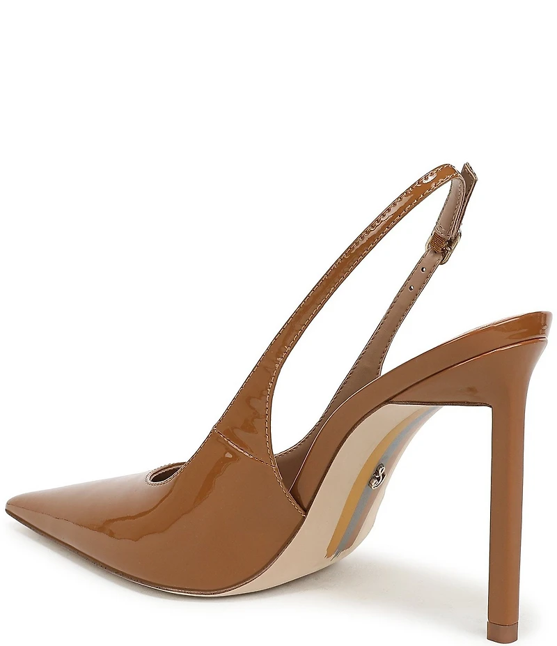 Sam Edelman Tegan Patent Leather Pointed Toe Slingback Stiletto Pumps