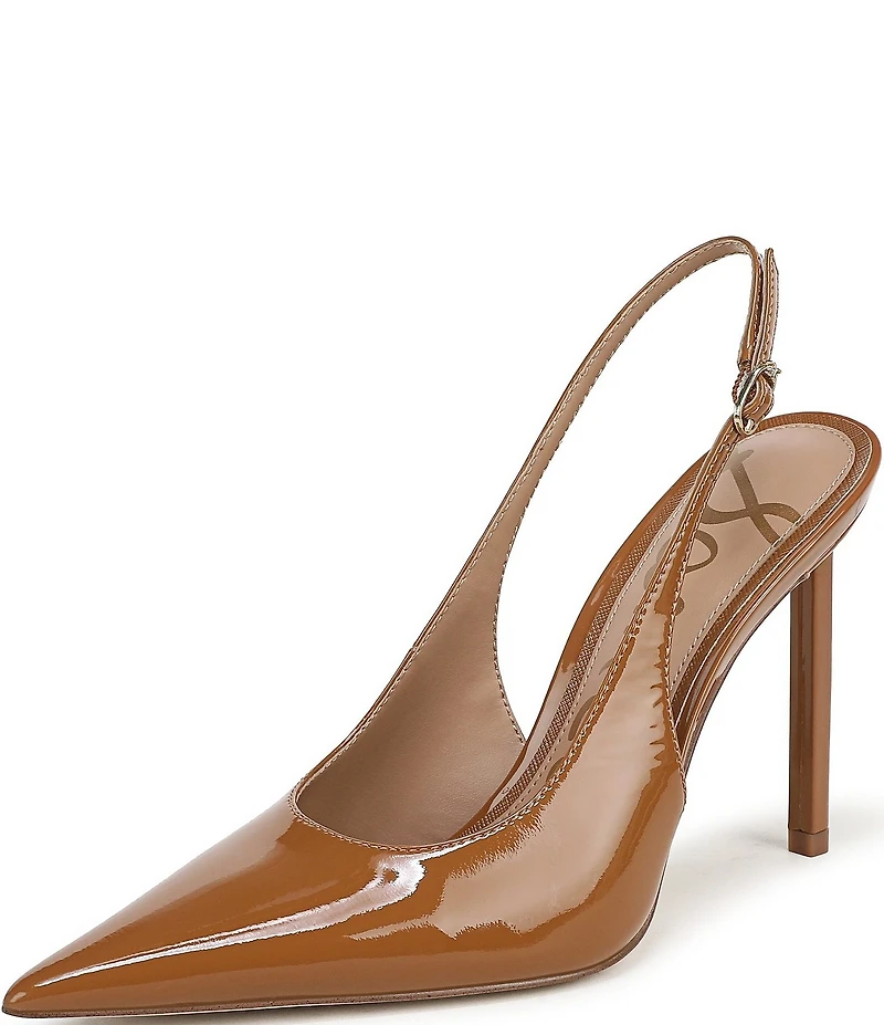 Sam Edelman Tegan Patent Leather Pointed Toe Slingback Stiletto Pumps