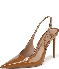 Sam Edelman Tegan Patent Leather Pointed Toe Slingback Stiletto Pumps