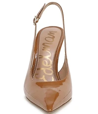 Sam Edelman Tegan Patent Leather Pointed Toe Slingback Stiletto Pumps