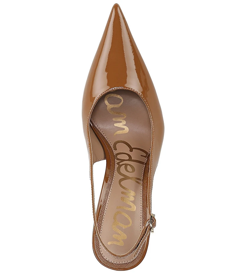 Sam Edelman Tegan Patent Leather Pointed Toe Slingback Stiletto Pumps