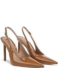 Sam Edelman Tegan Patent Leather Pointed Toe Slingback Stiletto Pumps