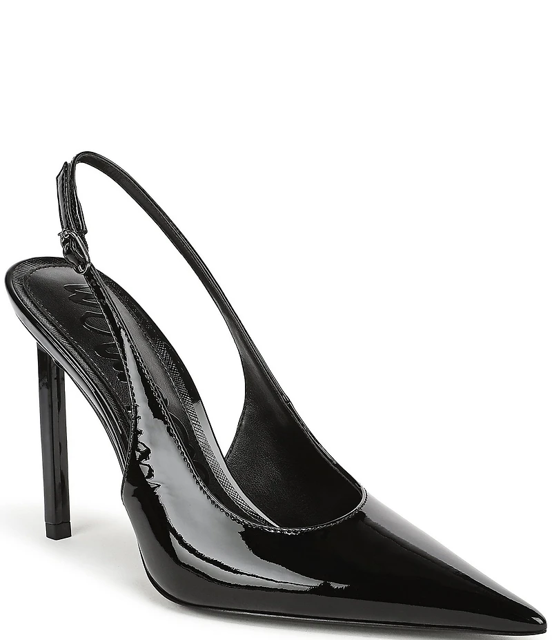 Sam Edelman Tegan Patent Leather Pointed Toe Slingback Stiletto Pumps