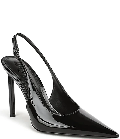 Sam Edelman Tegan Patent Leather Pointed Toe Slingback Stiletto Pumps