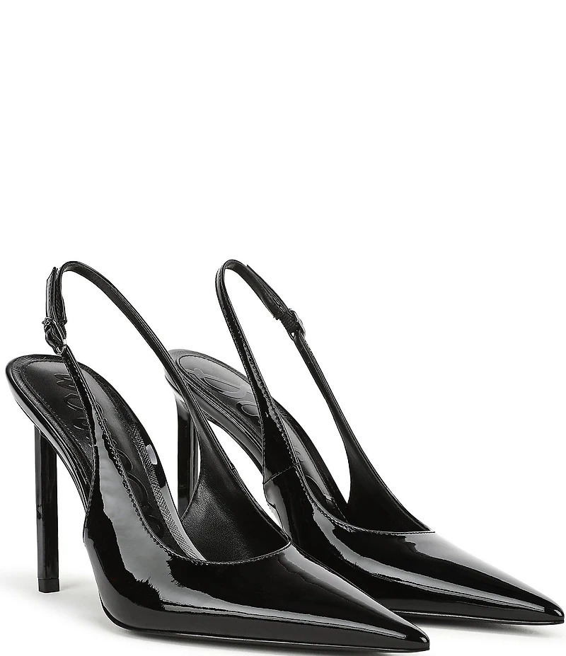 Sam Edelman Tegan Patent Leather Pointed Toe Slingback Stiletto Pumps