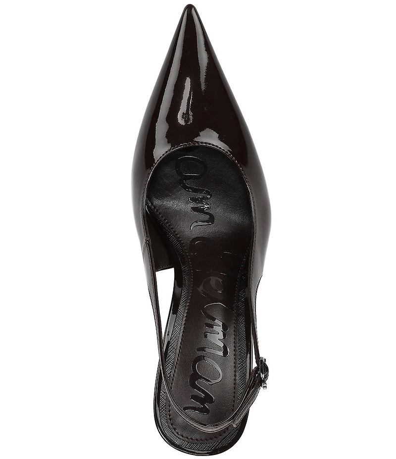 Sam Edelman Tegan Patent Leather Pointed Toe Slingback Stiletto Pumps