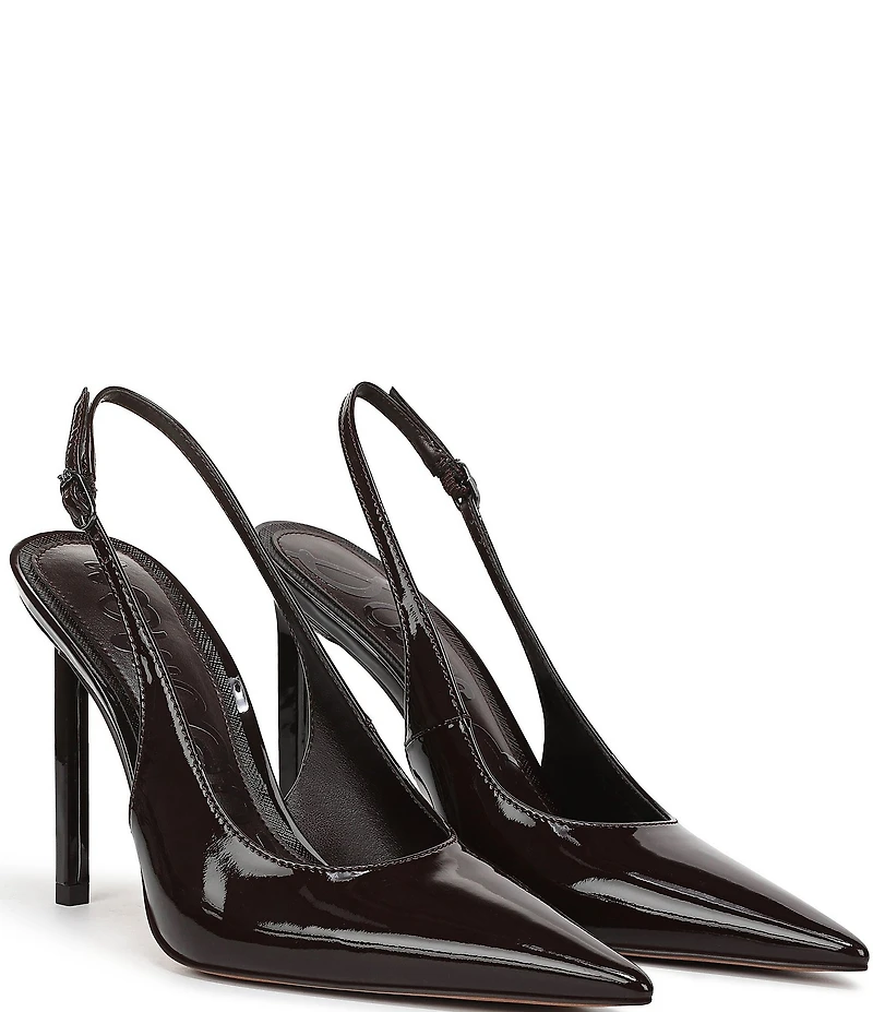 Sam Edelman Tegan Patent Leather Pointed Toe Slingback Stiletto Pumps