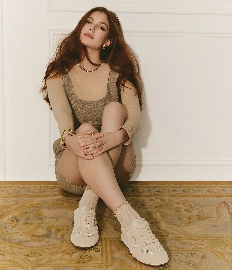 Sam Edelman Tobi Suede and Mesh Lace Up Sneakers