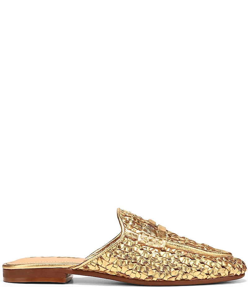 Sam Edelman Tullie Woven Metallic Leather Mules