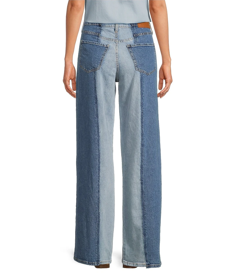 Sam Edelman Two-Tone High Rise Wide Leg Jeans