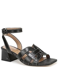 Sam Edelman Wayla Leather Double E Detail Ankle Strap Block Heel Sandals