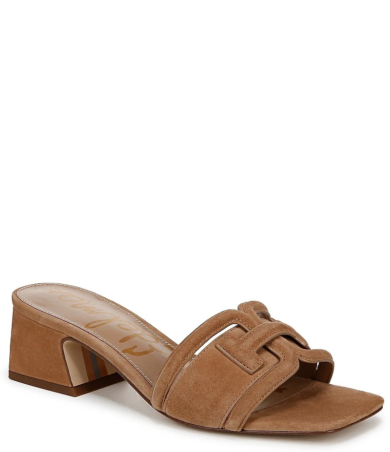 Sam Edelman Waylon Suede Double E Logo Slide Sandals