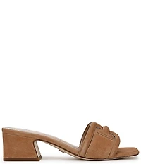 Sam Edelman Waylon Suede Double E Logo Slide Sandals