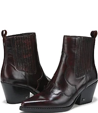 Sam Edelman West Leather Western Inspired Booties