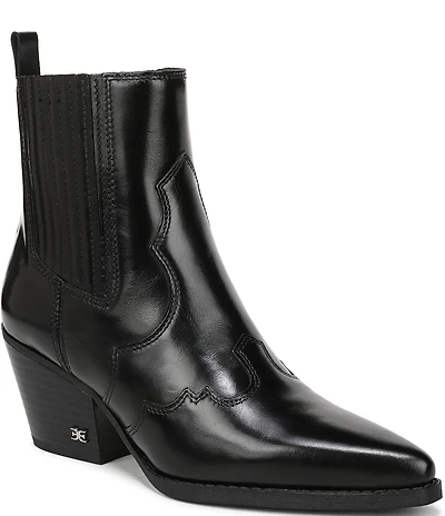 Sam Edelman West Leather Western Inspired Booties