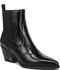 Sam Edelman West Leather Western Inspired Booties