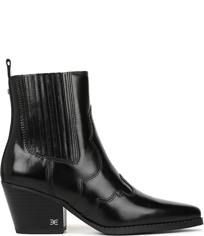 Sam Edelman West Leather Western Inspired Booties
