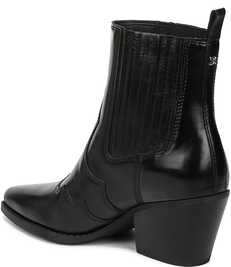 Sam Edelman West Leather Western Inspired Booties